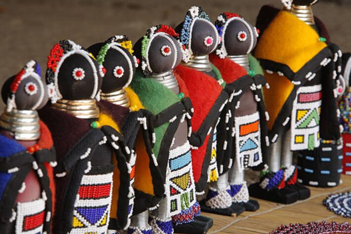 Handmade colourful Ndebele art