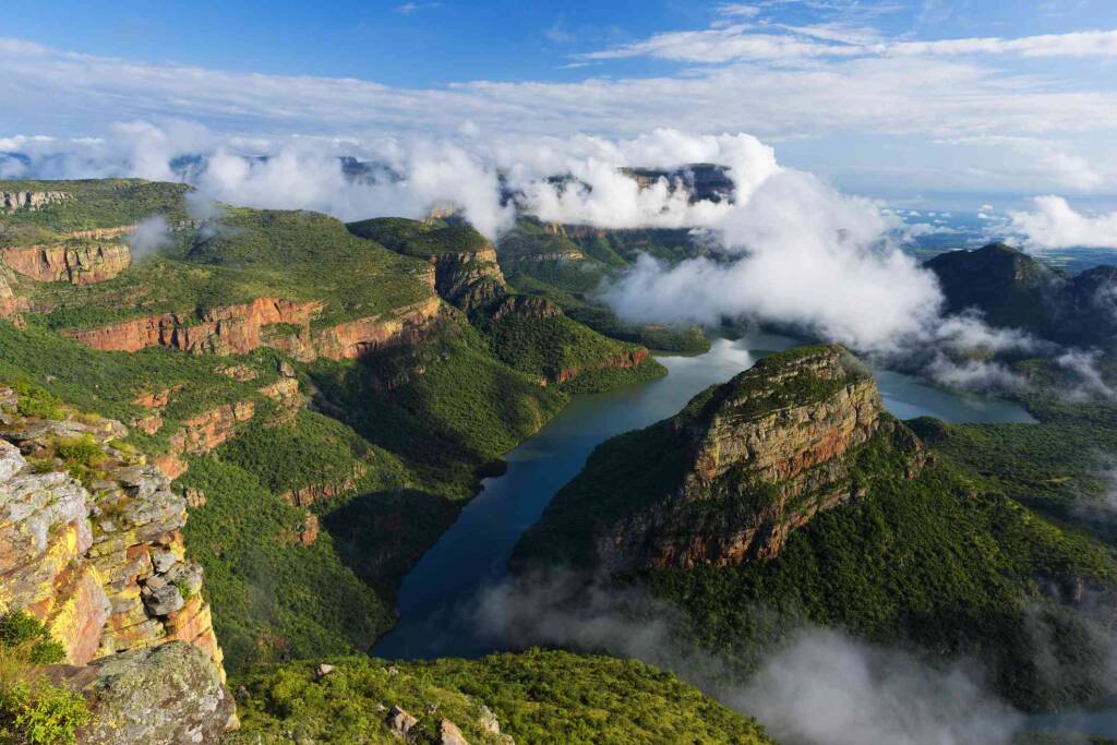 A river flowing through a valley