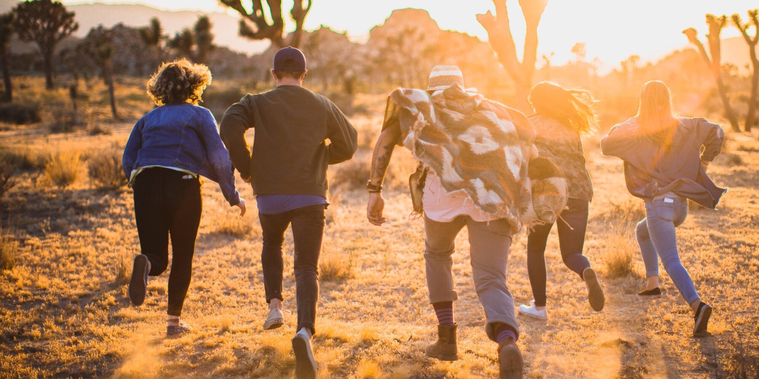 People running on an open field